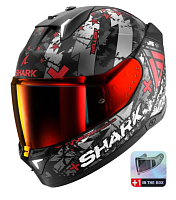 Шлем интеграл Shark SKWAL I3 HELLCAT MAT Black/Chrome/Red
